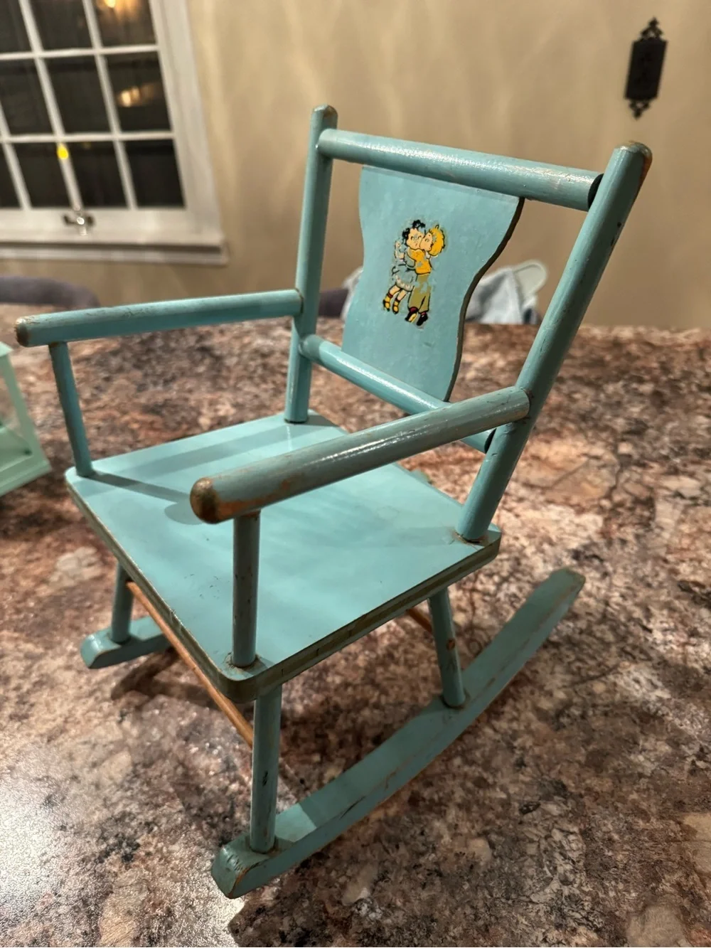 Vintage Style Kids Wooden Armchair - Teal